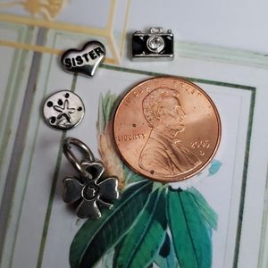 Origami Owl Silver Charm Set of 4